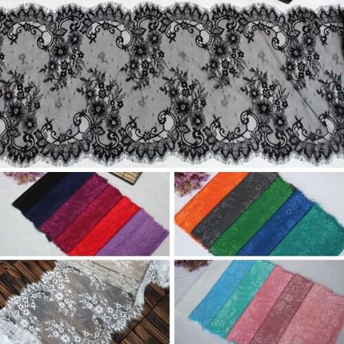 3Yards/pcs 42cm wide 17 colors export quality embroidery flowers eyelash lace DIY clothing curtain sewing fabric AC73