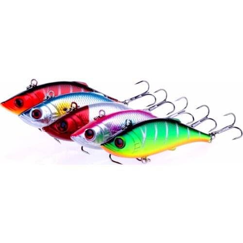 50Pcs 7.5CM 10G VIB fishing lure Hard Plastic VIB Artificial Bait Game Vibration Wobbler lure Pesca fishing tackle