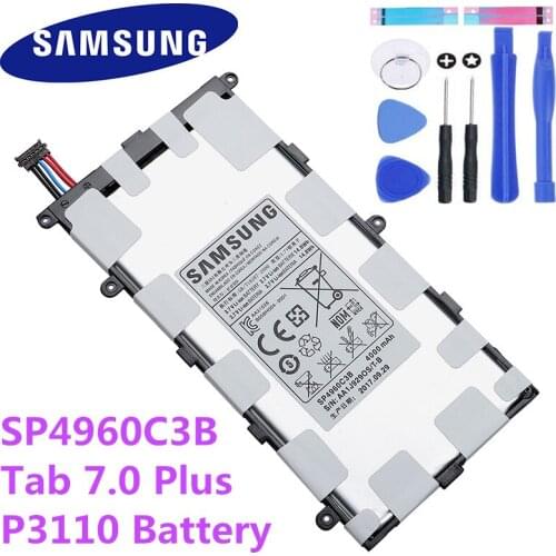 Samsung Original SP4960C3B Battery For Samsung GALAXY Tab 7.0 Plus P3110 P3100 P6200 P6210 Replacement Tablet Battery 4000mAh
