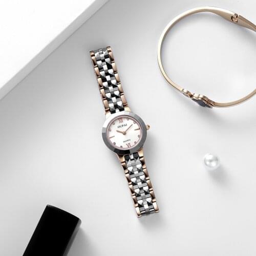 OUPAI New Arrival Tungsten Luxury Watch Lady Small and Causal with Swiss Ronda Quartz Movement Business Ultra thin Watch women