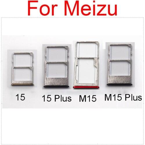 SIM Card Tray Holder For Meizu M15 15 Lite 15lite memory Reader SIM Card Slot Socket Adapters Phone Replacement Repair Parts