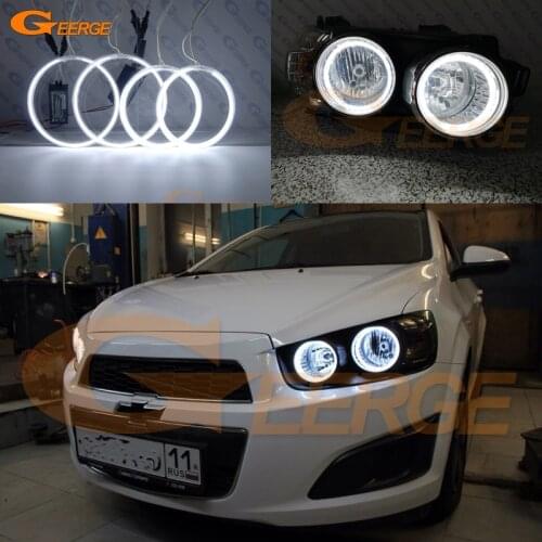 For Chevrolet AVEO Sonic T300 2011 2012 2013 2014 2015 pre Facelift Excellent Ultra bright CCFL Angel Eyes Halo Ring Day Light