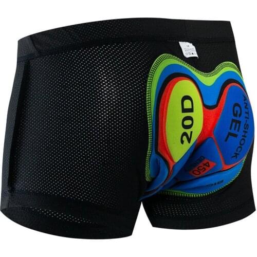 Fualrny Breathable Cycling Shorts Cycling Underwear 20D Gel Pad Shockproof Bicycle Underpant MTB Road Bike Underwear Man Shorts