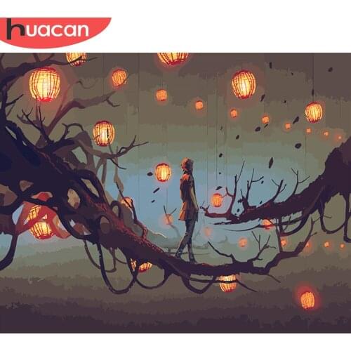 HUACAN Paint By Number Landscape DIY Pictures By Numbers Figure Kits Drawing On Canvas Hand Painted Painting Art Gift Home Decor