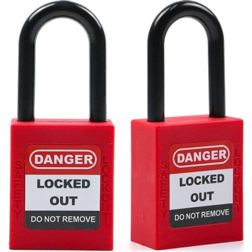 Insulation Safety Padlock 38mm Nylon Shackle Plastic Body Safe Lockout Pad lock