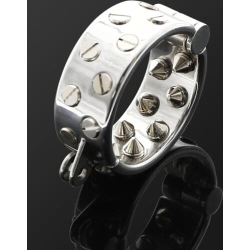 Stainless Steel Testicle Stimulation Spike Ring Cock Ball Stretcher Pendant Device Kalis Teeth Bondage Bdsm Torture Kinky Play