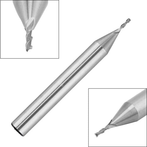 1mm 2 Flutes HSS End Mill Cutter with Super Hard Straight Shank for CNC Mold Processing