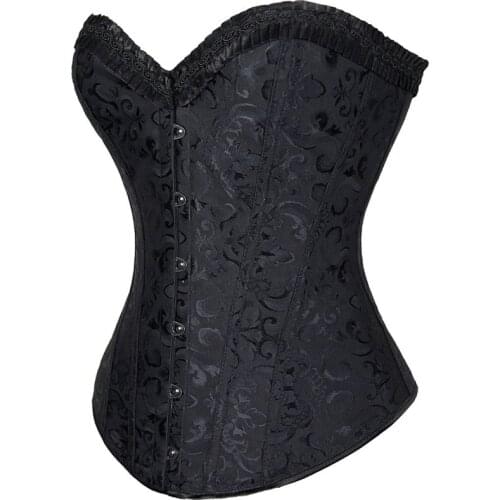 Black Strapless Straight Neck Over Shoulder Tight Women Lace Shapewear European and American Court Corset
