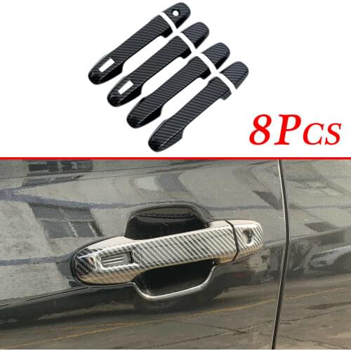 Carbon Fiber Door Handle Cover Trim Moulding Fit For Subaru Forester SK 2019 2020 Exterior Accessories