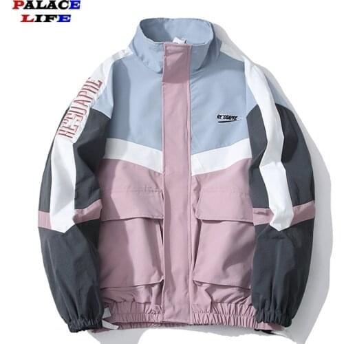 Spring Jackets Men 2021 Hip Hop Jacket Windbreaker Mens Korean Style Patchwork Leisure Loose Jackets Women Harajuku Jacket Coat