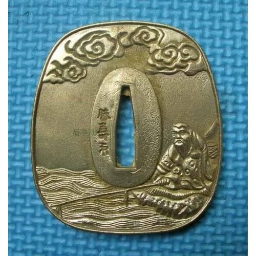 Copper Tsuba Japanese Brass Tsuba Guard Fitting For Japanese Sword Katana