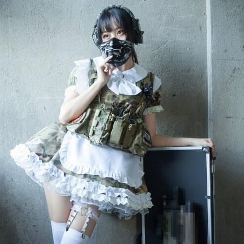 NEW Armed Tactics Camouflage Maid Digital Ocp Cp Mc Maid Dress Full Set Includes Dress Apron White Bow