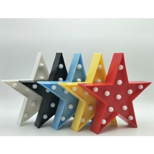 New led battery color modeling five-pointed star light creative night light Christmas five-pointed star lights party decoration