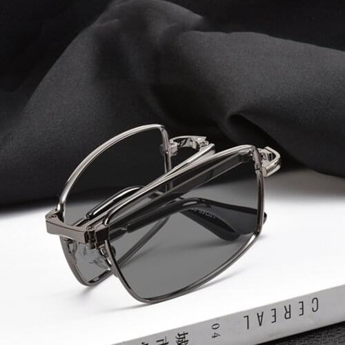 New Folding Titanium Myopia Sunglasses Eyeglasses Men Optical Glasses Nearsighted Eyewear With Case