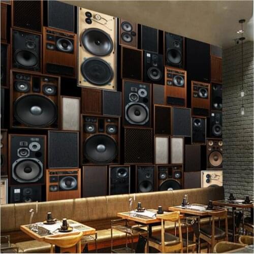 Beibehang European style retro KTV audio speakers background wall custom large fresco silk silk wallpaper papel de parede
