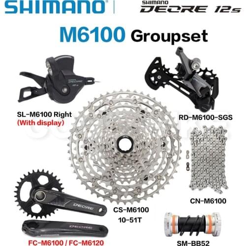 2020 NEW SHIMANO DEORE SLX XT M6100 M7100 M8100 30T 32T Groupset 12 Speed Shifter Rear Derailleur Cassette Crankset FC-M6100
