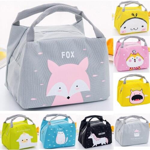 Girl Kids Children Portable Insulated Thermal Food Picnic Lunch Bag Box Women Cartoon Bags Pouch Lunch Bags