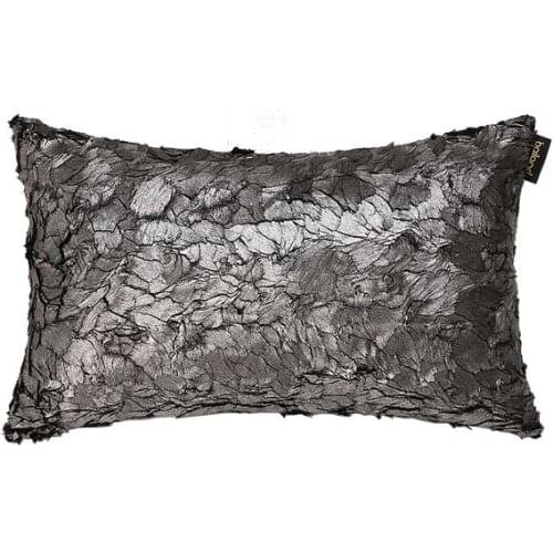 Luxury Decorative Cushions Covers Cases for Sofa Bed Couch Modern Luxury Velvet Home PU Throw Pillows Covers Silver 30X50cm