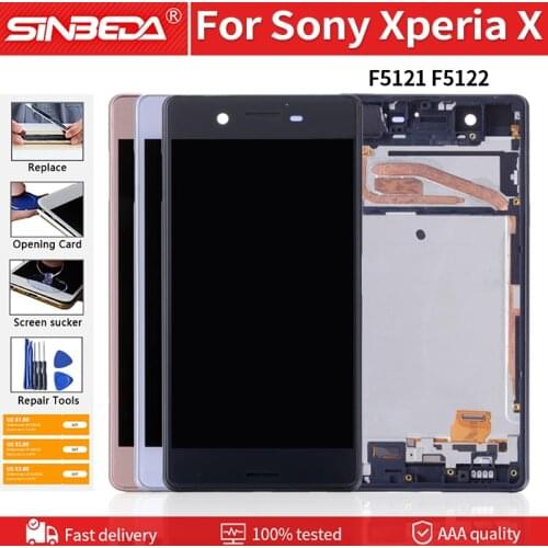 5.0" Original LCD+Frame Replacement For SONY Xperia X F5121 F5122 LCD Display Touch Screen For SONY Xperia X Display Screen