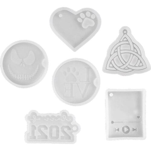 Super Glossy Keychain Crystal Epoxy Resin Mold Pendant Silicone Mould DIY Crafts Jewelry Necklace Making Tool