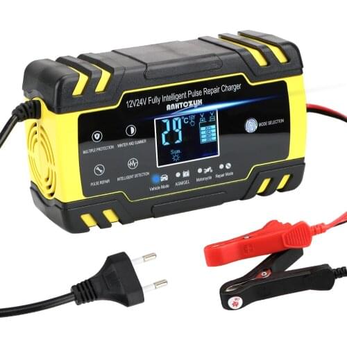 12V-24V 8A Full Automatic Digital LCD Display Car Battery Power Charging Charger Pulse Repair Wet Dry Lead Acid Battery-Chargers