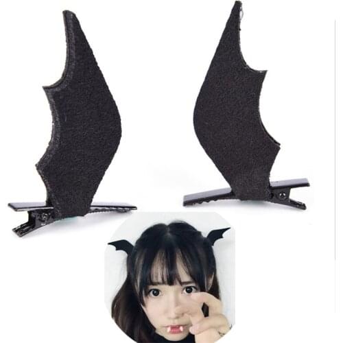 1 Pair Halloween Party Headwear Women Girls Mini Bat Wings Hairpins Hair Clips Barrette Novelty Horror Hair Accessories