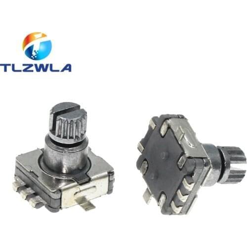 100PCS Rotary Encoder Switch EC11 With Push Switch 5Pin SMD Type Handle Length 10MM Plum Shaft