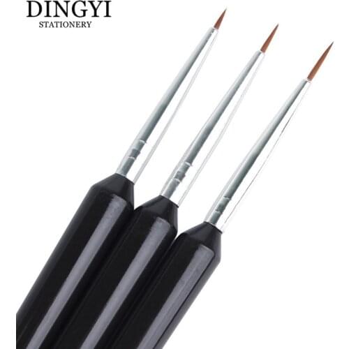 3pcs Fine Hook Line Pen Paint Brush For Oil Watercolor Acrylic Painting Nail Brush Pen For Artist School Office Art Supplies