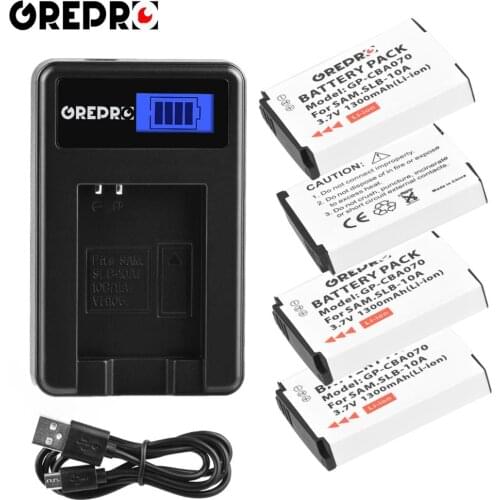 4x SLB-10A SLB10A SLB 10A Battery with LCD Charger for Samsung EX2F HZ15W SL202 SL420 SL620 SL820 WB150F WB250F WB350F WB750