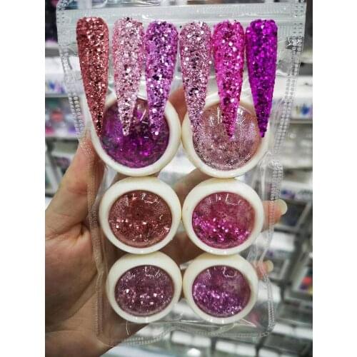 6boxes/set Mixed 0.2-2mm Nail Glitter Set Mermaid Sequin Shinning Nail Flakes DIY Charm Dust For Nail Art Glitter 3d Decorations