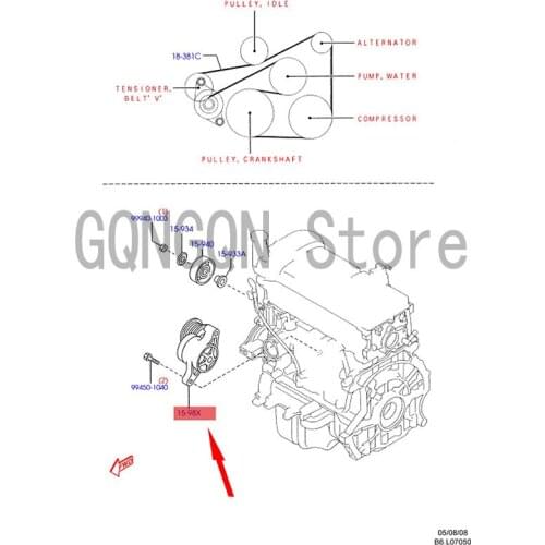 CAR belt tensioner For dMo nd eoF ies ta Generator belt tensioner Belt tension buffer Belt transition pulley idler pulley