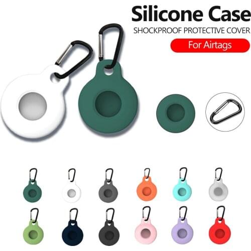 For Airtags Case Silicone Sleeve For Apple Air tags Locator Tracker Protective Cover With Ring Buckle Candy Cololful Soft Fundas