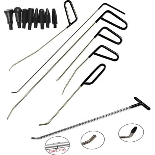 Paintless Dent Tools Push Rods Puller Spring Steel Paintless Hail Removal Dent Repair For Hail Damage and Door Trim Repair