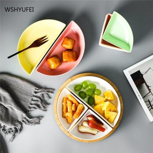 Nordic ceramic creative three-part four-part platter modern living room fruit platter snacks dried fruit cold cut platter