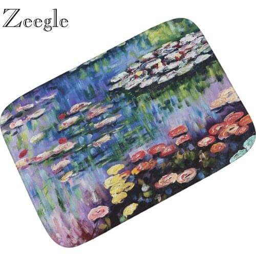 Zeegle Scenic Printed Hallway Door Mats Oriental Indoor Mat Home Welcome Rug Floor Mat Flannel Welcome Mats for Front Door