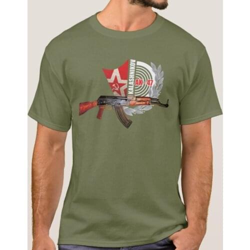 Creative Design Kalashnikov AK-47 Assault Rifle Russian Army Gun T-Shirt. Summer Cotton Short Sleeve O-Neck Mens T Shirt New