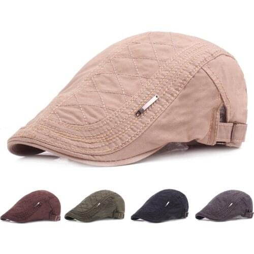 Summer Hat for Men Male French Hat Beret Peaky Blinders Vintage Retro Duckbill Pring Newsboy Flat Peaked Cap Sun Hats 2021