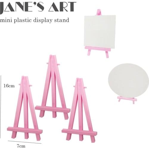 Mini Easel Plastic Dispaly Stand 16cm Length Color Pink For Kinds And Students Blank Canvas For Painting