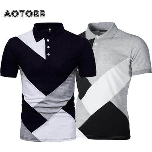 2021 New Men Polo Casual T-shirt Patchwork Tops Clothing Short Sleeve Polo Shirt Brand Male Fashion Tee Quality Summer Lapel