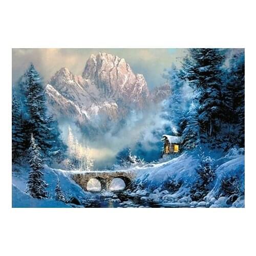 The Snow Valley Scenery Needlework,For Embroidery,DIY Aida 14CT Unprinted Arts Cross stitch kits Set Cross-Stitching Home Decor