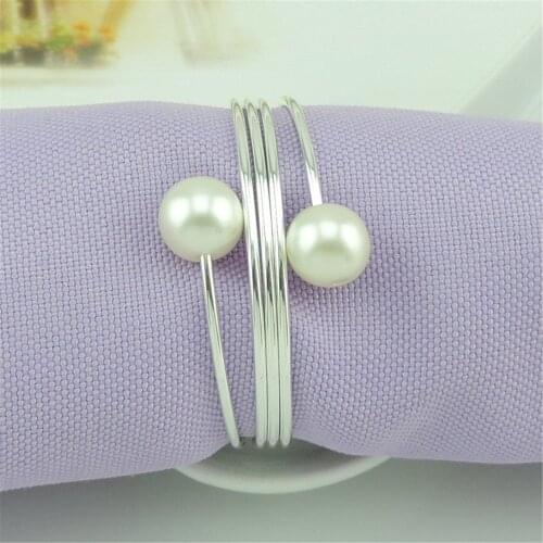 New pearl gold and silver napkin ring color hotel banquet western food cocktail party festive table decoration decoration