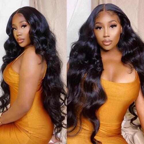 250% Body Wave Lace Front Wig HD Transparent Lace Wigs For Women Cheap Human Hair Wigs Brazilian Remy T-Part Lace Frontal Wigs