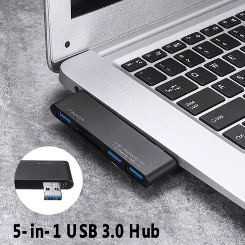 Pohiks 1pc High Quality 5-in-1 USB 3.0 Hub Splitter Converter High Speed 5Gbps SD/TF Card Reader For Laptop PC