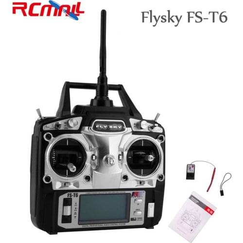 Flysky FS-T6 Radio Control 2.4G AFHDS 6 Channel Transmitter+FS-R6B Receiver for RC Helicopter