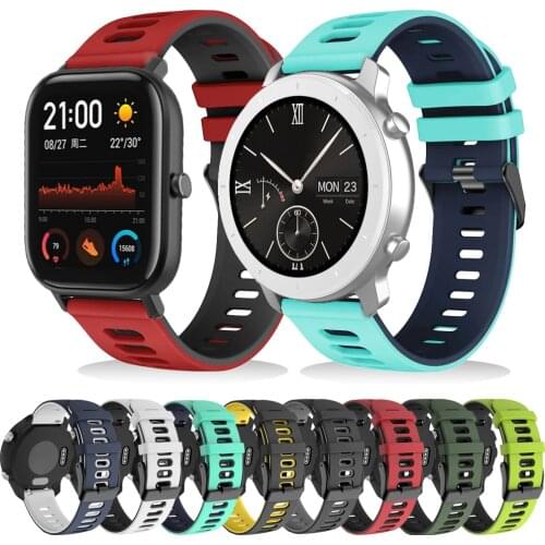 20mm Smart Watch Band For Amazfit GTR 42mm Silicone Wrist Strap For Xiaomi Huami Amazfit Bip U/S GTS 2/2e Bracelet Accessories
