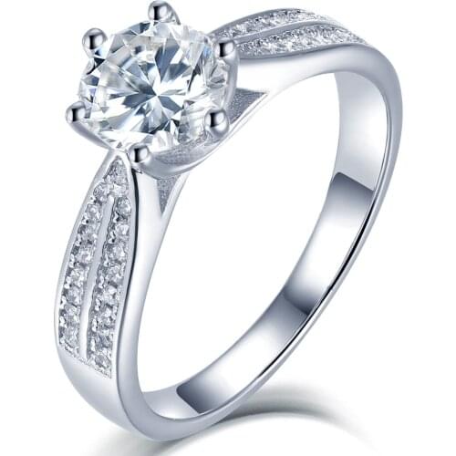 Luxury Moissanite Women Ring 100% 925 Sterling Silver Ring Noble Wedding Rings Jewelry Accessories Gift For Girl Lady Party