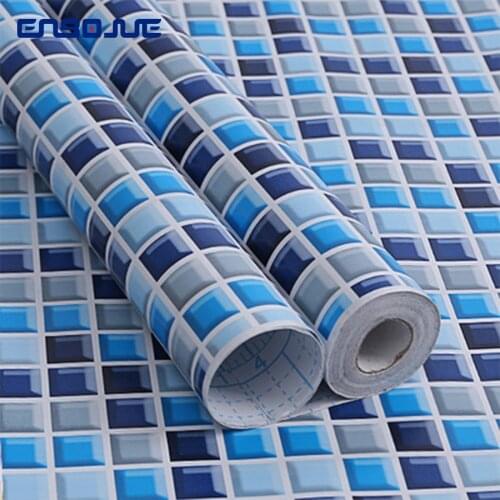 0.45x3M Bathroom Mosaic Self Adhesive Film PVC Waterproof Wall Stickers Kitchen Renovation Oil-proof Ceramic Tiles Muursticker