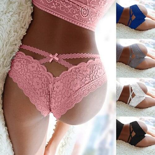 Sexy Lace Panties Fashion See Through Lingerie Erotic Cute Seamless Breathable Bowtie Briefs Underpants Women Underwear lenceria