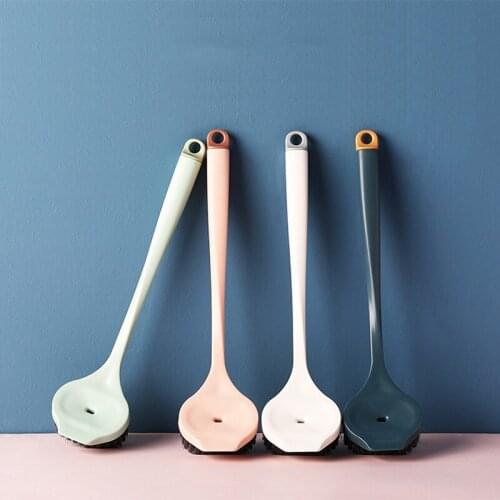 Kitchen Cleaning Brush Dishwashing Brush Household Washing Pot Brush Sink Stove Decontamination 25CM Handle Washing Tools