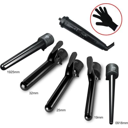 5 Part Interchangeable Hair Curling Iron Machine Ceramic Hair Curler Multi-size Roller Heat Styling Set